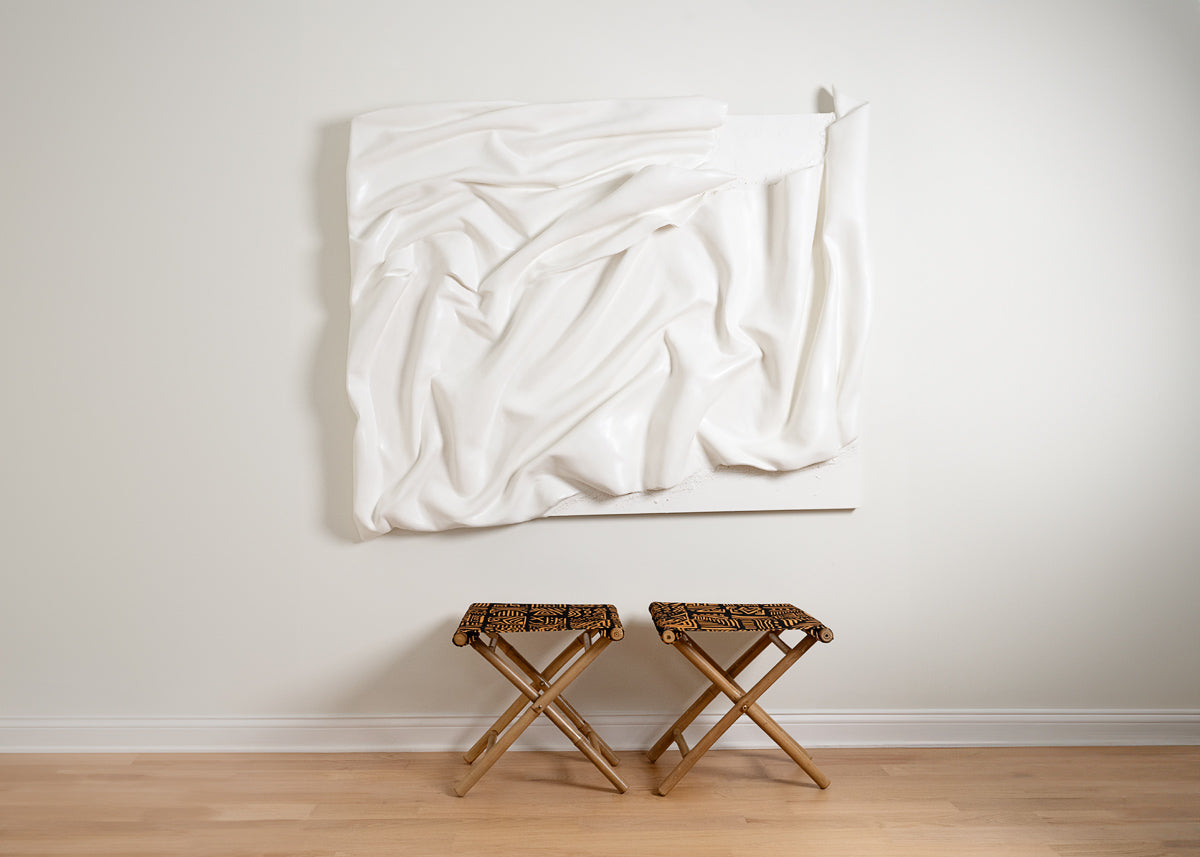 minimalistic wall sculpture- off white color, large wall art