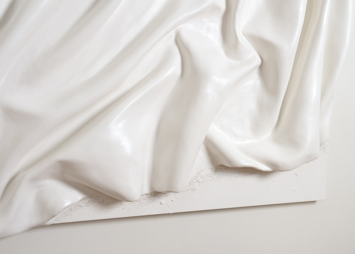 minimalistic wall sculpture- off white color, large wall art