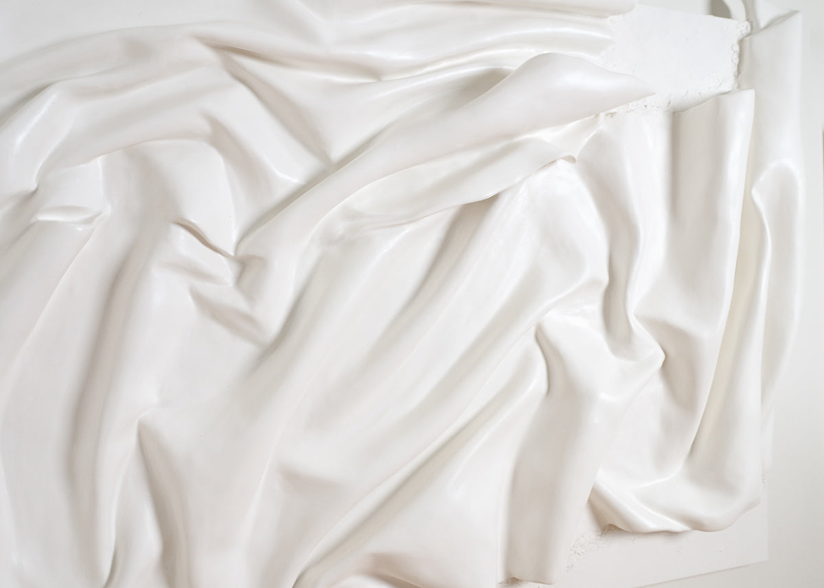 minimalistic wall sculpture- off white color, large wall art