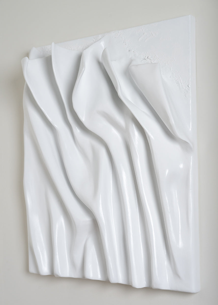 wall sculpture, 3d wall art, white finish, palster wall art