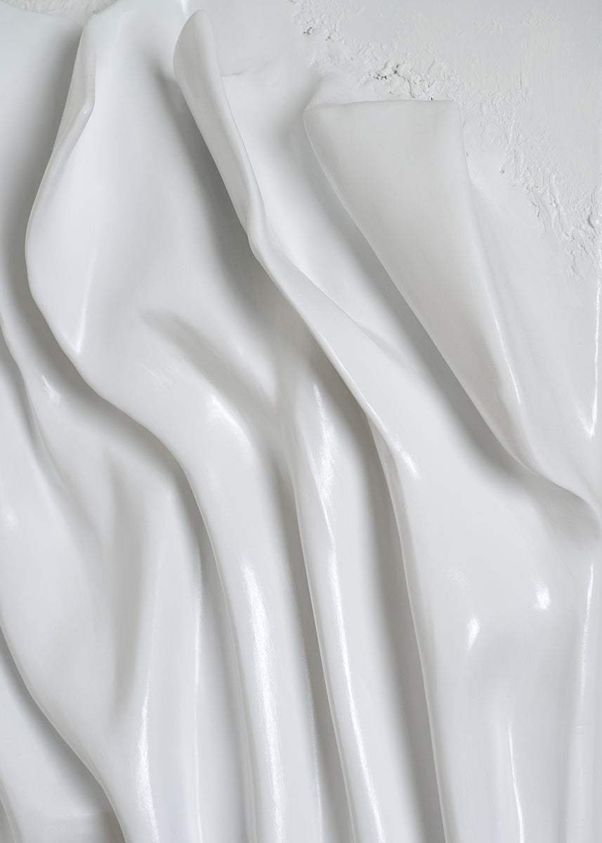 wall sculpture, 3d wall art, white finish, palster wall art