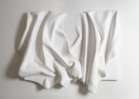 abstract wall sculpture, off white, 3d art piece, plaster